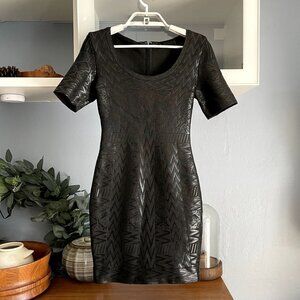 Sexy Noble Celebrity Foil Print Black Bandage Bodycon Dress